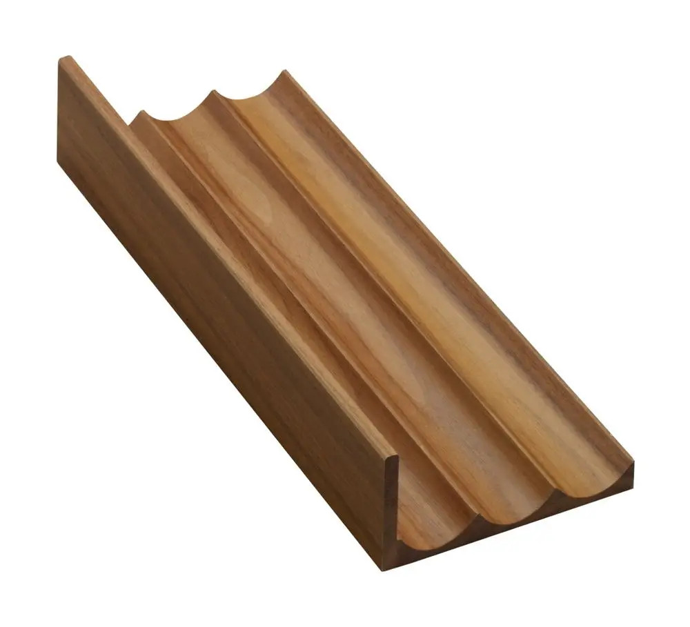 Schubladeneinsatz aus Holz mit mehreren Rillen zur Unterteilung. Geeignet für Schubladen in Badezimmermöbeln von Hansgrohe.